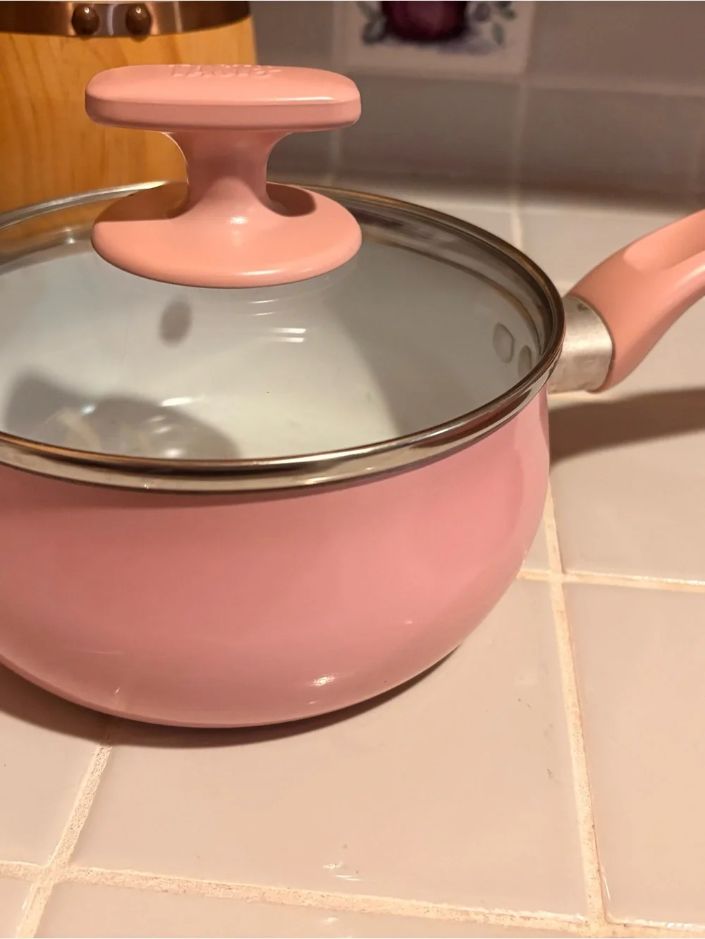 TASTY BRAND - Pink Nonstick Saucepan Set - Stylish Home Kitchen Pans w/ lids